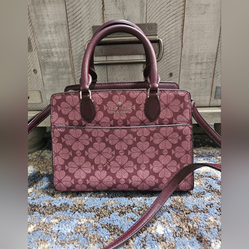Kate Spade Maroon Floral/Clover Satchel